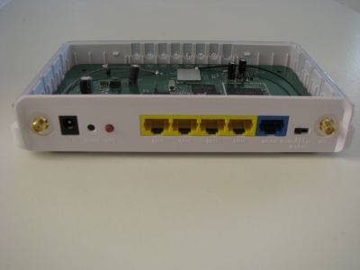 Rear View (switch ports, antenna connects)