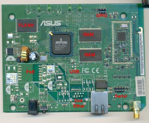 Asus WL320gE PCB
