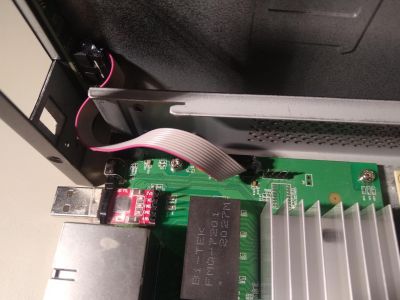 header on J6 and serial adapter