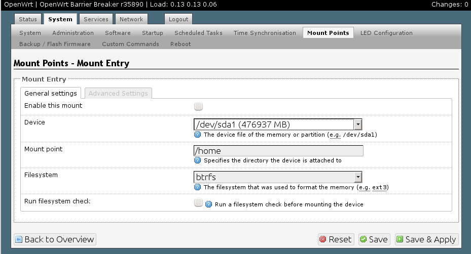 Choose among installed file systems to match the formatting of your drive