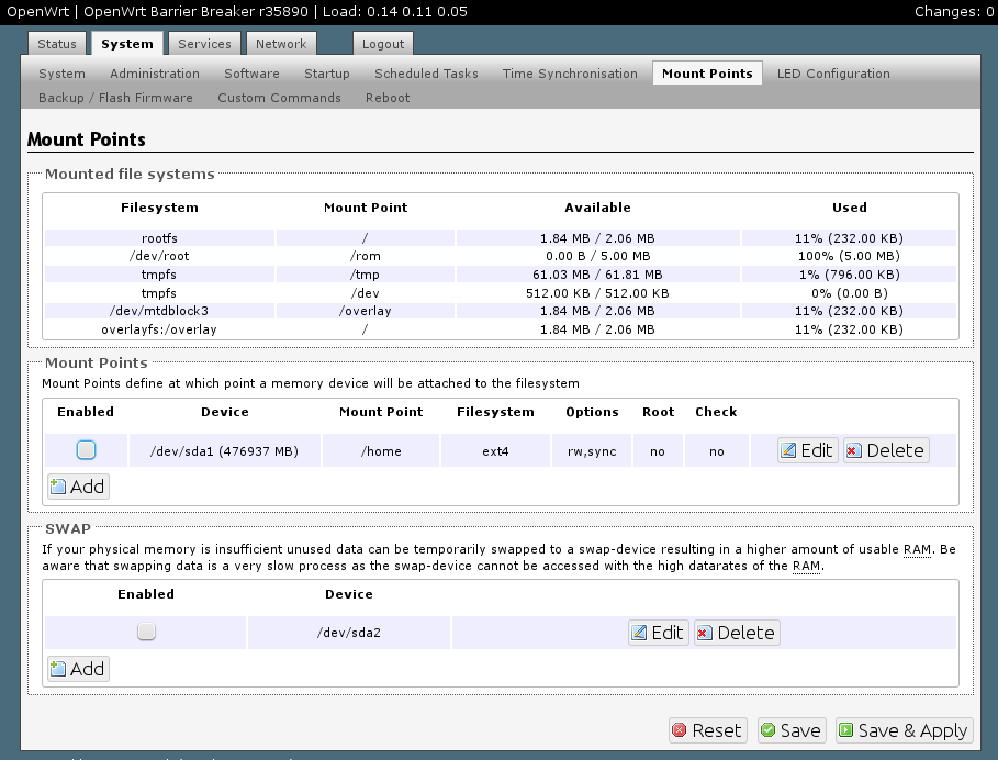 The partition(s) on your USB device is already listed in Luci.