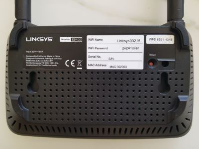 Backside label of Linksys E5400