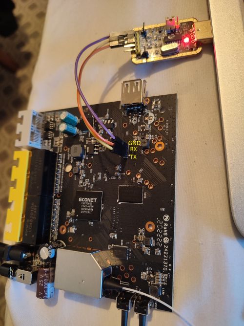 Shows what pins to connect to for serial communication